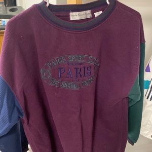 Size small Paris sport club thermal sweater shirt